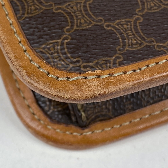 Celine Macadam Pattern 2WAY Diagonal Canvas Shoulder Handbag Brown - Picture 2 of 6